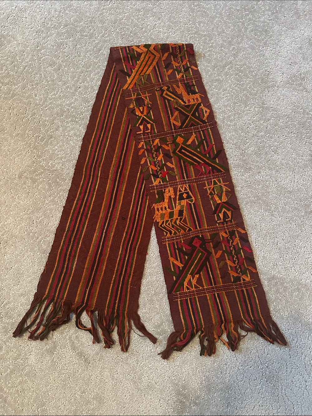 Handwoven Vintage Latin American table runner